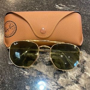 Ray-ban Marshal Sunglasses Hexagon Shape With Brow Bar and Included Case!